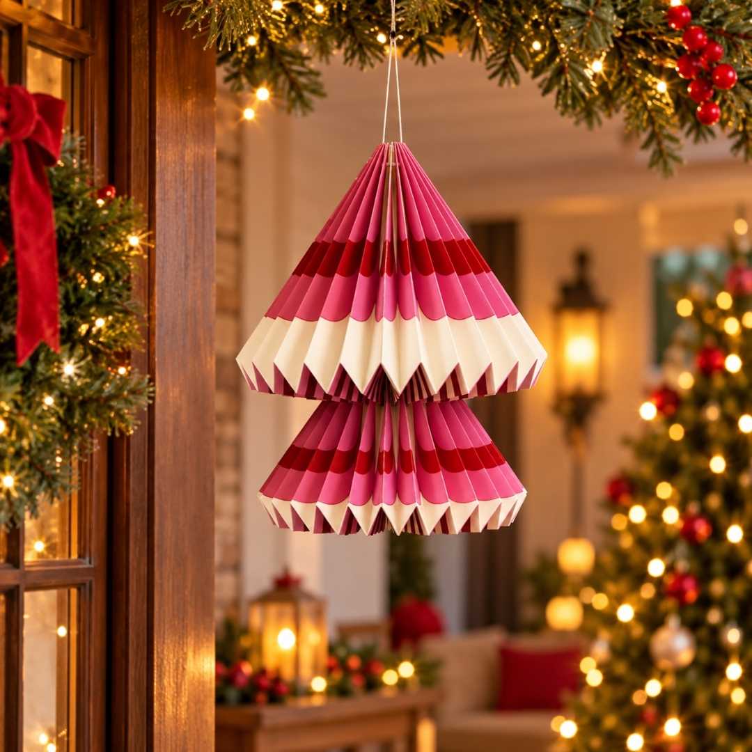 Layered Pink and Cream Holiday Ornament by asha handicrafts