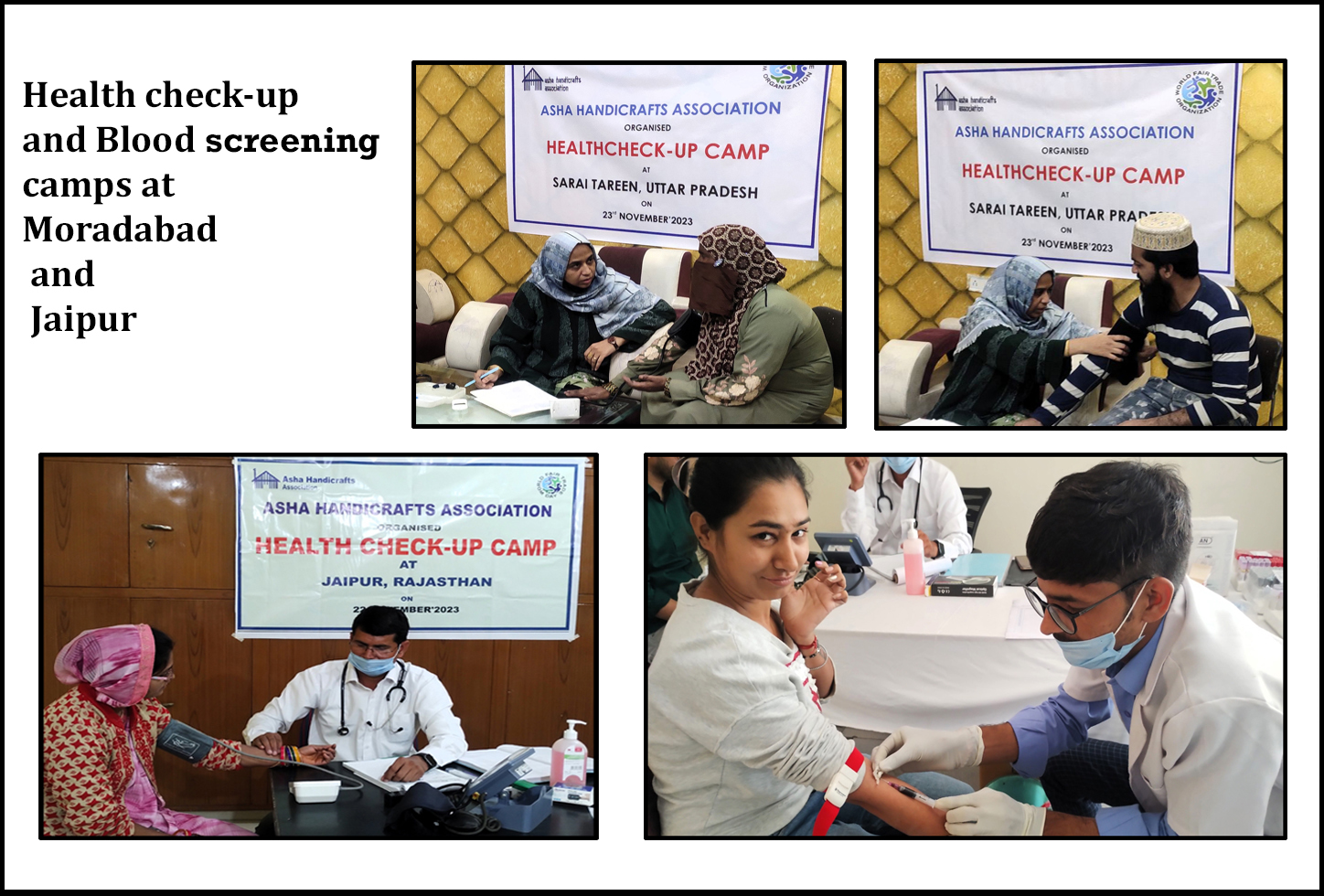 Health check up camp for artisans organized by asha handicrafts