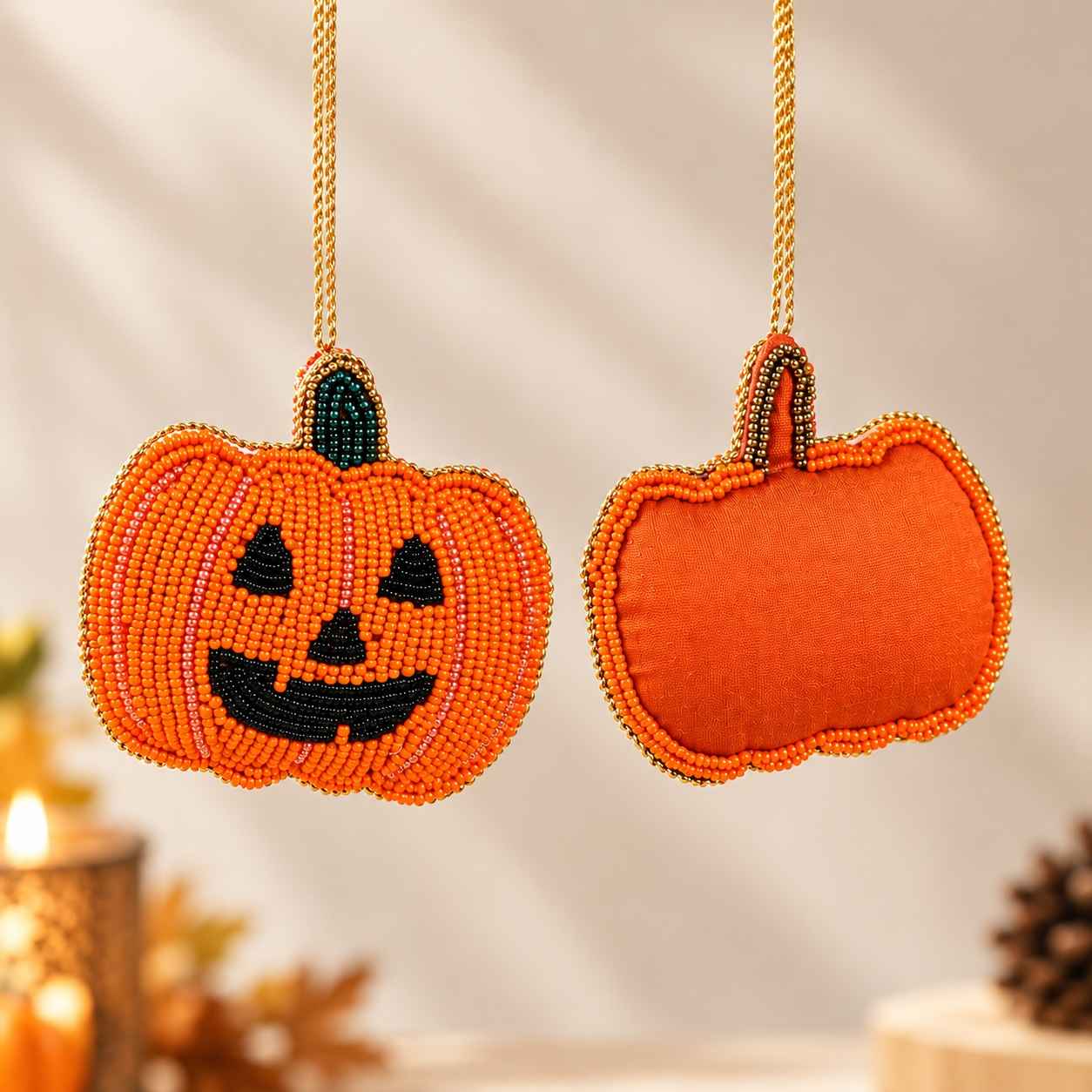 POLYESTER SILK FABRIC PUMPKIN SHAPE