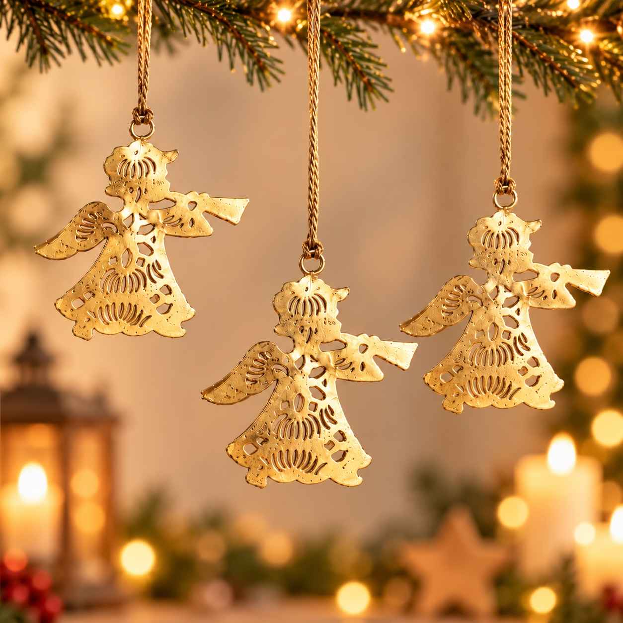 Iron Hanging Angel Shape Festive Decor