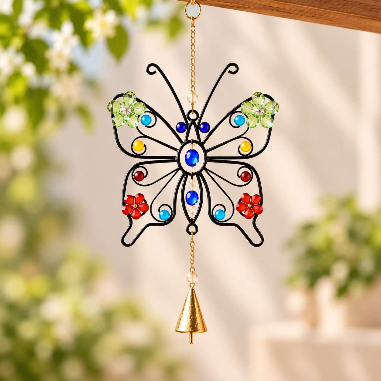HANDCRAFTED RECYCLED IRON BUTTERFLY CHIME
