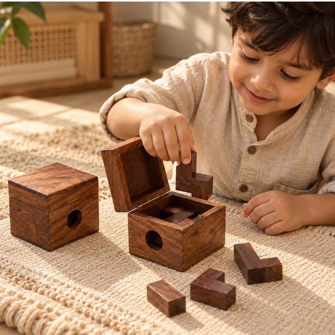 Cozy Wooden Puzzle Play