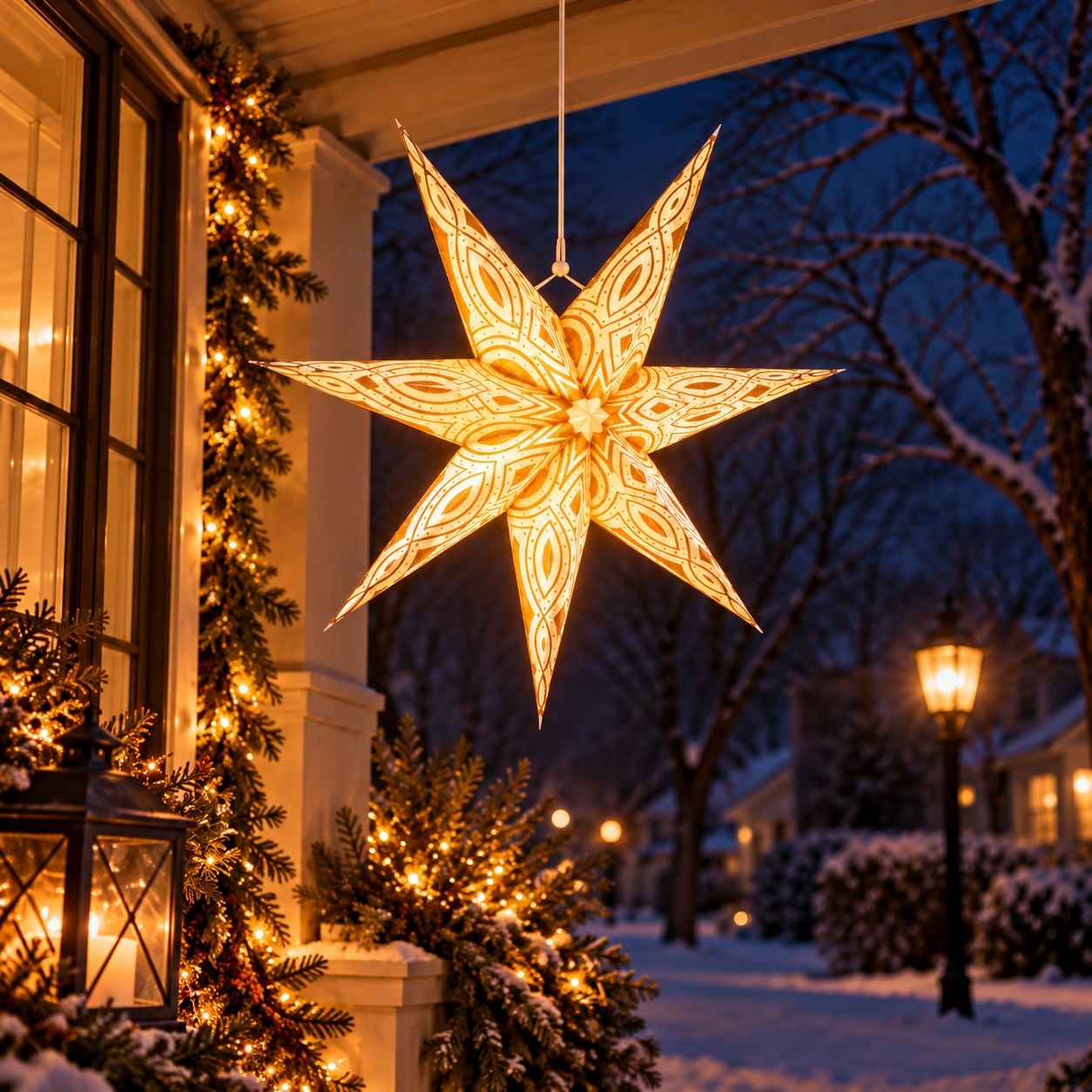 Paper Hanging Lantern 7 tail star Shape Festive Decor
