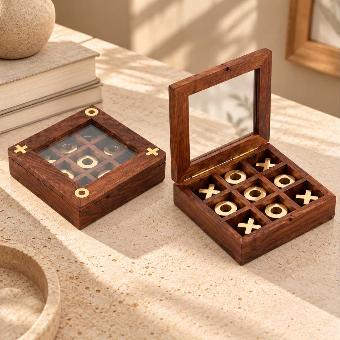 Warm Wooden Tic-Tac-Toe