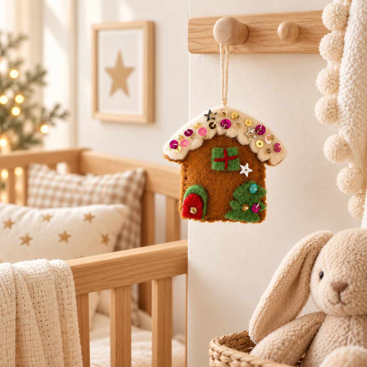 Wool Felt Stuff Hanging House Shape Festive Decor
